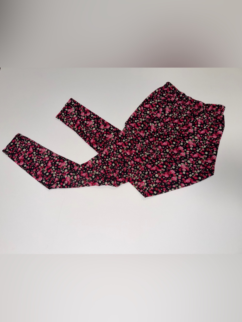 Floral Print Pink High-Waist Women's Leggings